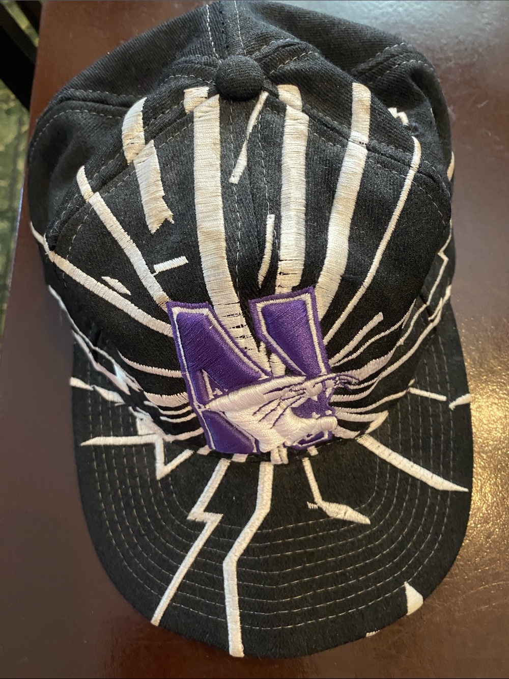 STARTER Black Cap with White Graphic and Purple Tag
